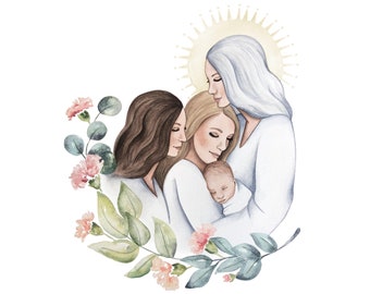 Divine Mother Watercolor Print