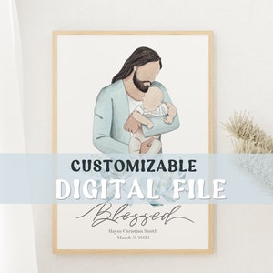 Archivo digital personalizable Blessing Baby 8x10 y 11x14