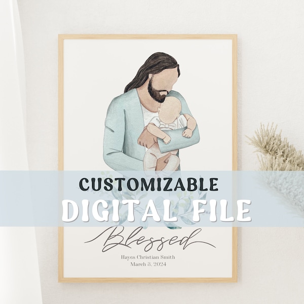 Customizable Blessing Baby 8x10 and 11x14 Digital File