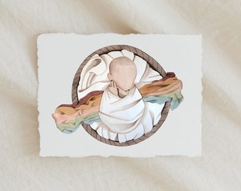 Rainbow Baby Watercolor Nursery Print