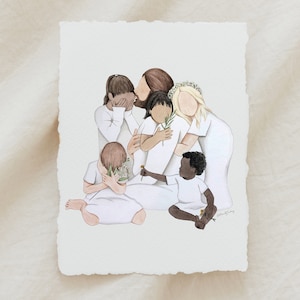 Rescued Children with Christ Watercolor Print