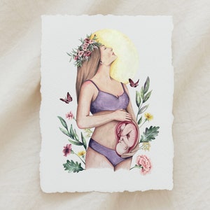 Doadora da Vida, Gravidez e Parto, Pintura em Aquarela