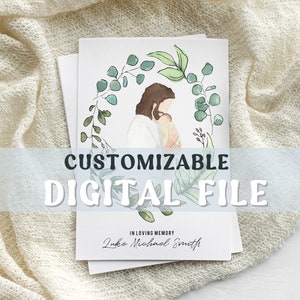 File digitale 5x7 del programma funebre infantile personalizzabile