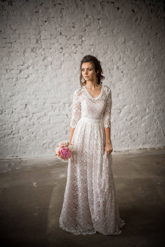 Wedding Dress Boho Wedding Dress Vintage Wedding Dress - Etsy Canada