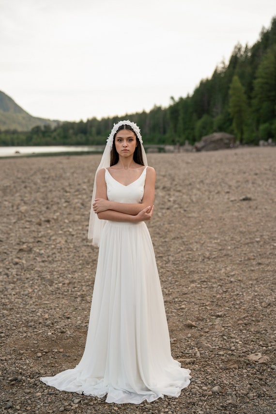 Ivory Wedding Dress Separates. Two Piece Bridal Gowns. Bohemian bridal gown Train wedding dress.  ALICE