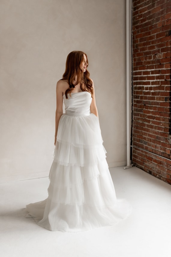 Beach wedding dress, boho bridal dress, Casual wedding. EVANGELINE