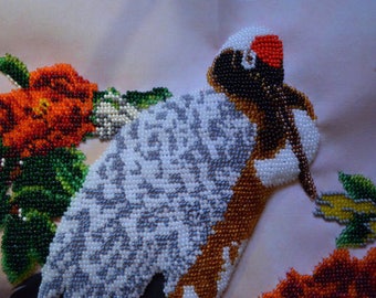 Handmade Bird in the flowers 15.5" x 10.5"