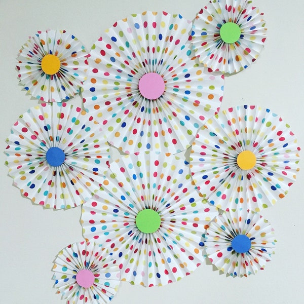 Polka dots party decor , polka dot party fans.