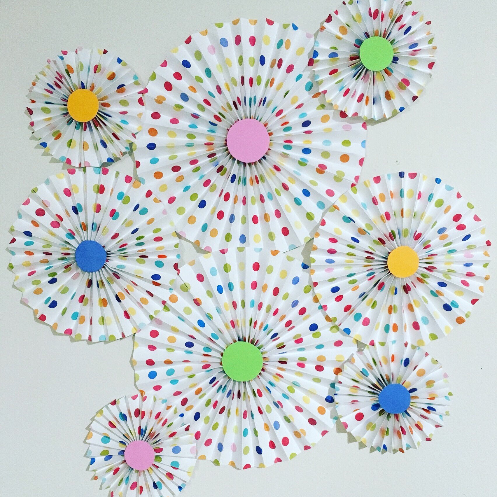 Polka Dots Hanging Paper Fans : Home & Kitchen