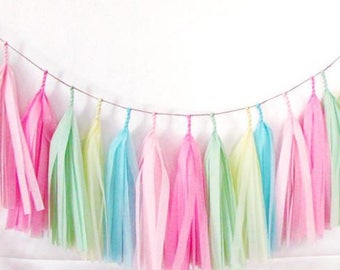 Tissue Tassel garland - ice cream party,ice cream sundae