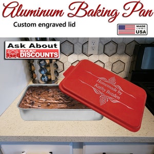 Personalized Cake Pan, Custom Engraved Baking Pan, Baking Pan with Lid, Customized Cake Pan, Housewarming Gift, Custom Bakers Gift