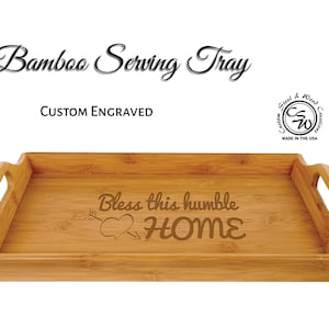 Engraved Bamboo Serving Tray | Personalized Breakfast Tray