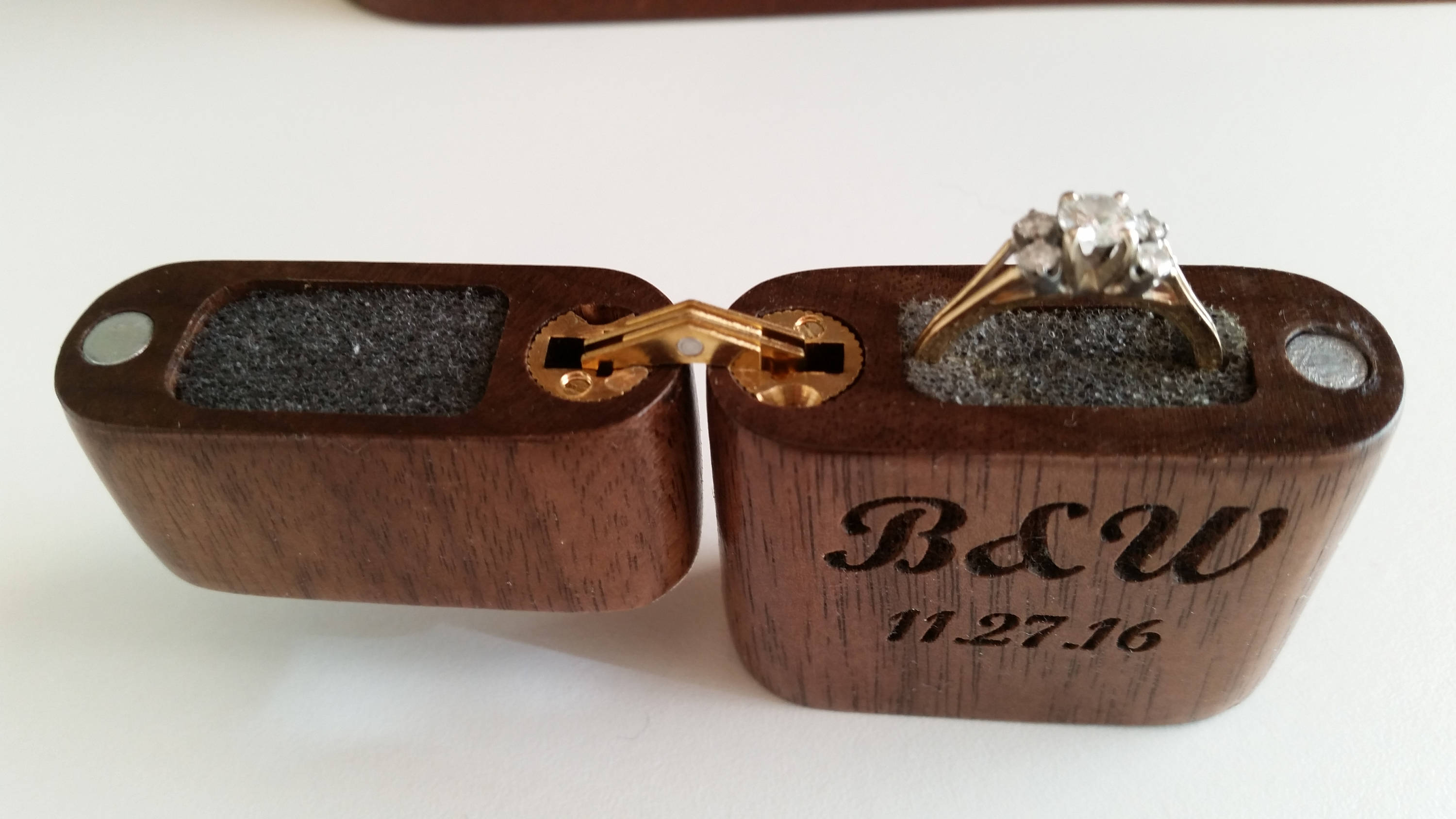 Ring Box Personalized Ring Box Single Hinge Engagement Etsy