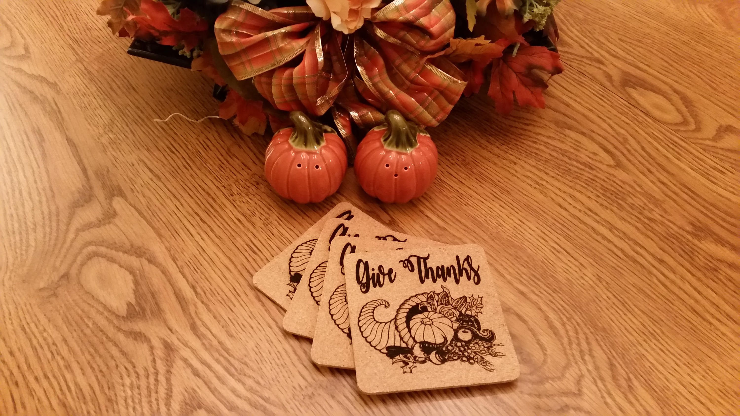 Coaster Cork Thanksgiving Decor Set of 6 Cork Coaster Etsy