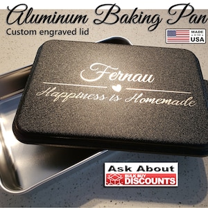 Realtor Closing Gifts, Personalized Cake Pan, Custom Engraved Baking Pan, Baking Pan with Lid, Customized Cake Pan, Housewarming Gift