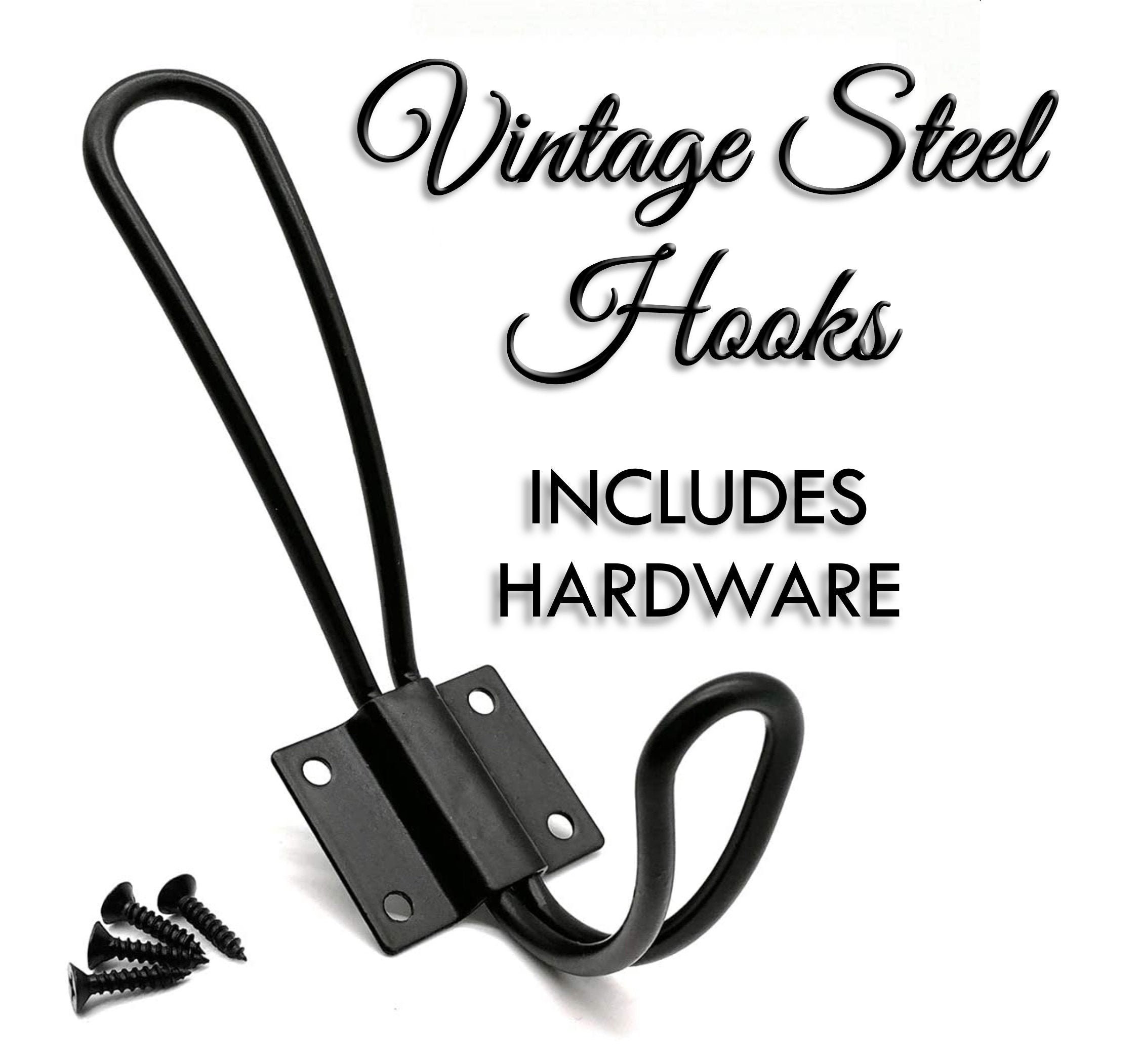 YDJKET 10 Pieces Retro Coat Hooks Vintage Wall Mounted Coat Hooks Metal  Door Hooks for Coat Rack Bathroom Kitchen（Black） 