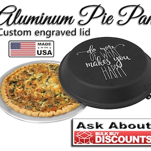 Personalized Pie Pan, Custom Engraved Pie Pan, Aluminum Pie Pan with Lid, Customized Pie Pan, Housewarming Gift, Custom Bakers Gift