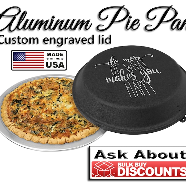 Personalized Pie Pan, Custom Engraved Pie Pan, Aluminum Pie Pan with Lid, Customized Pie Pan, Housewarming Gift, Custom Bakers Gift