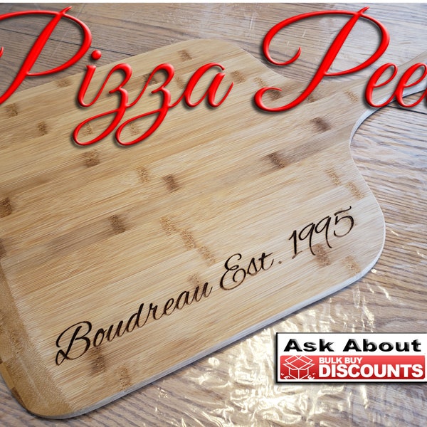 Pizza Peel Personalized, Pizza Paddle, Bamboo Pizza Cutting Board, Engraved Pizza Board, Pizza Board Personalized