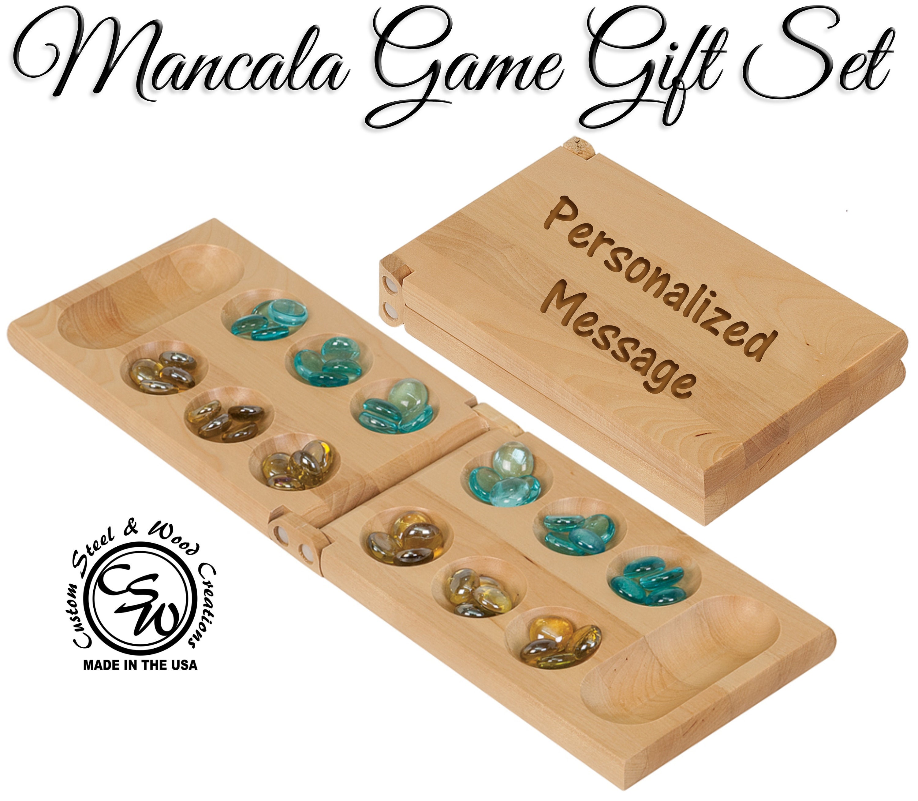 Wood Mancala Game Personalized Wood MANCALA Board Game - Etsy