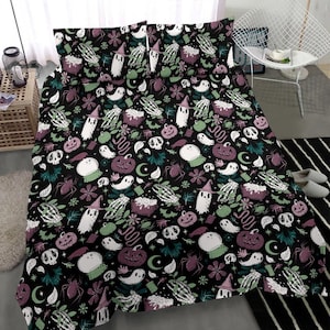 Forest Witch Spooky Duvet Cover Bed Set, Spooky Witchy Duvet Cover Set, Forestcore Duvet Cover, Witchcore Duvet Cover, Gothic Duvet Cover