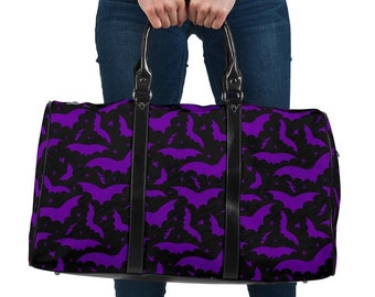 Bats Travel Bag, Spooky Overnight Bag, Halloween Travel Bag, Spooky Bats Overnight Bag, Gothic Bats Trave Bag, Gothic Bats Bag, Bat Goth Bag