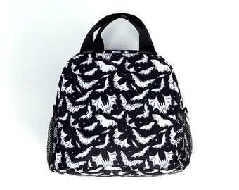 Gothic Bat Lunch Bag, Spooky Halloween Tote