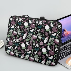 Dark Witchy Cottagecore Laptop Sleeve, Dark Aesthetic Laptop Sleeve, Spooky Book Sleeve, Forest Witch Book Tablet e-Reader Kindle Sleeve