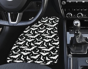 Bat Car Floor Mats, Spooky Halloween Auto Decor, Front Set