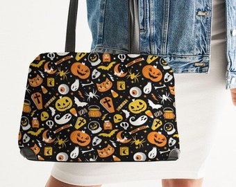 Halloween Purse, Faux Leather Handbag, Faux Leather Halloween Purse, Halloween Handbag, Halloween Crossbody Bag, Spooky Purse, Spooky Bag
