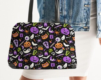 Halloween Purse, Faux Leather Handbag, Faux Leather Halloween Purse, Halloween Handbag, Halloween Crossbody Bag, Spooky Purse, Spooky Bag