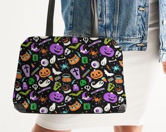 Halloween Purse, Faux Leather Handbag, Faux Leather Halloween Purse, Halloween Handbag, Halloween Crossbody Bag, Spooky Purse, Spooky Bag