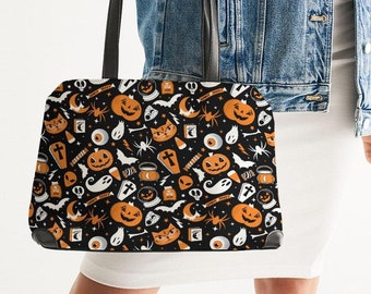 Halloween Purse, Faux Leather Handbag, Faux Leather Halloween Purse, Halloween Handbag, Halloween Crossbody Bag, Spooky Purse, Spooky Bag