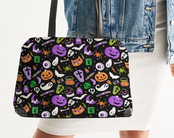 Halloween Purse, Faux Leather Handbag, Faux Leather Halloween Purse, Halloween Handbag, Halloween Crossbody Bag, Spooky Purse, Spooky Bag