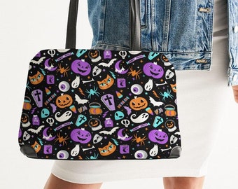 Halloween Purse, Faux Leather Handbag, Faux Leather Halloween Purse, Halloween Handbag, Halloween Crossbody Bag, Spooky Purse, Spooky Bag