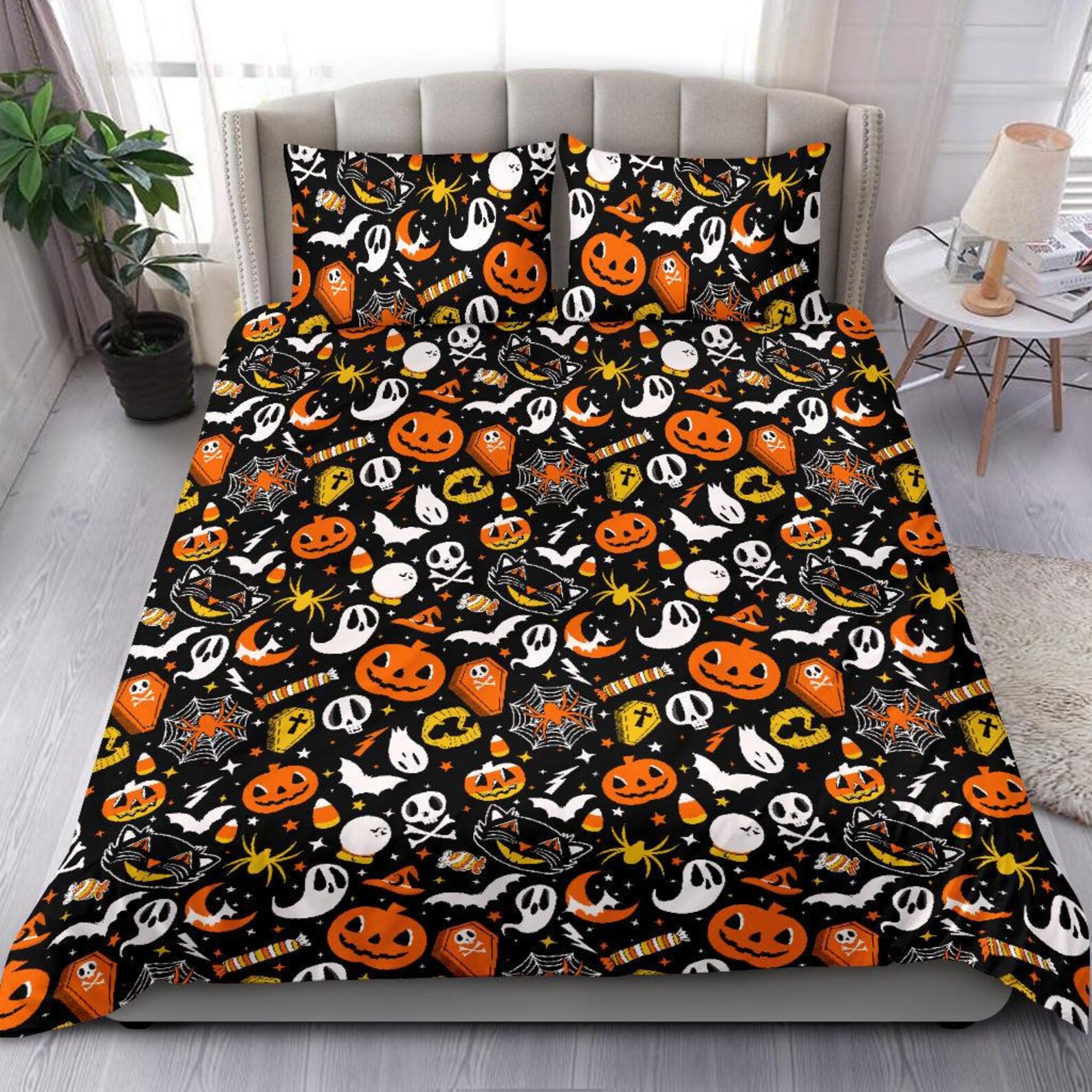 Everything Spooky Duvet Cover Bed Set Halloween Duvet Cover Etsy