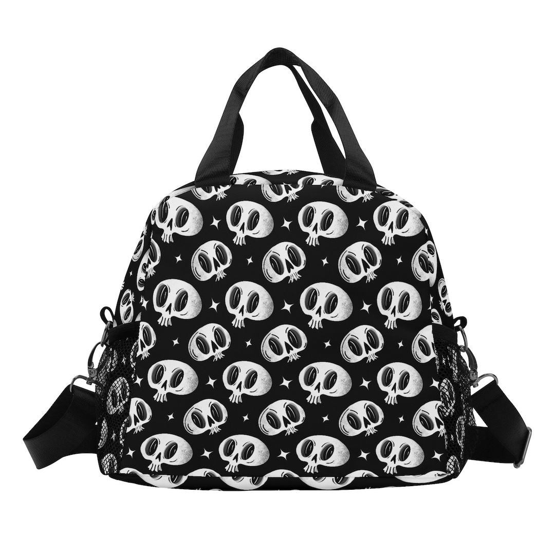 Cute Skull Lunch Bag, Skull Lunch Bag, Gothic Lunch Bag, Gothic Lunch