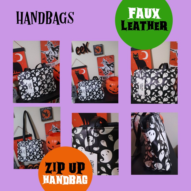 Halloween Purse Faux Leather Handbag Faux Leather Halloween Etsy