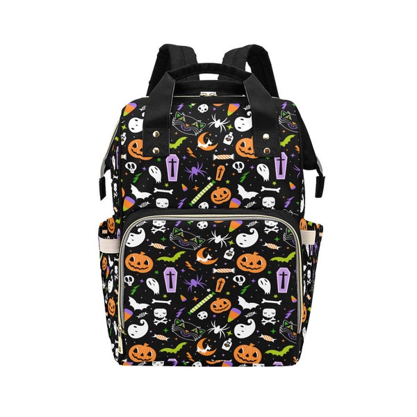 Halloween Diaper Bag, Spooky Diaper Bag, Spooky Diaper Backpack, Halloween Backpack,  Halloween Diaper Backpack