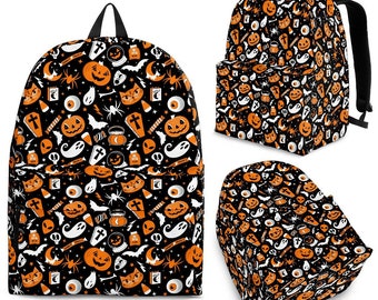 Spooky Backpack, Halloween Backpack, Halloween Themed Backpack, Creepy Backpack, Gothic Backpack, Spooky Travel Backpack