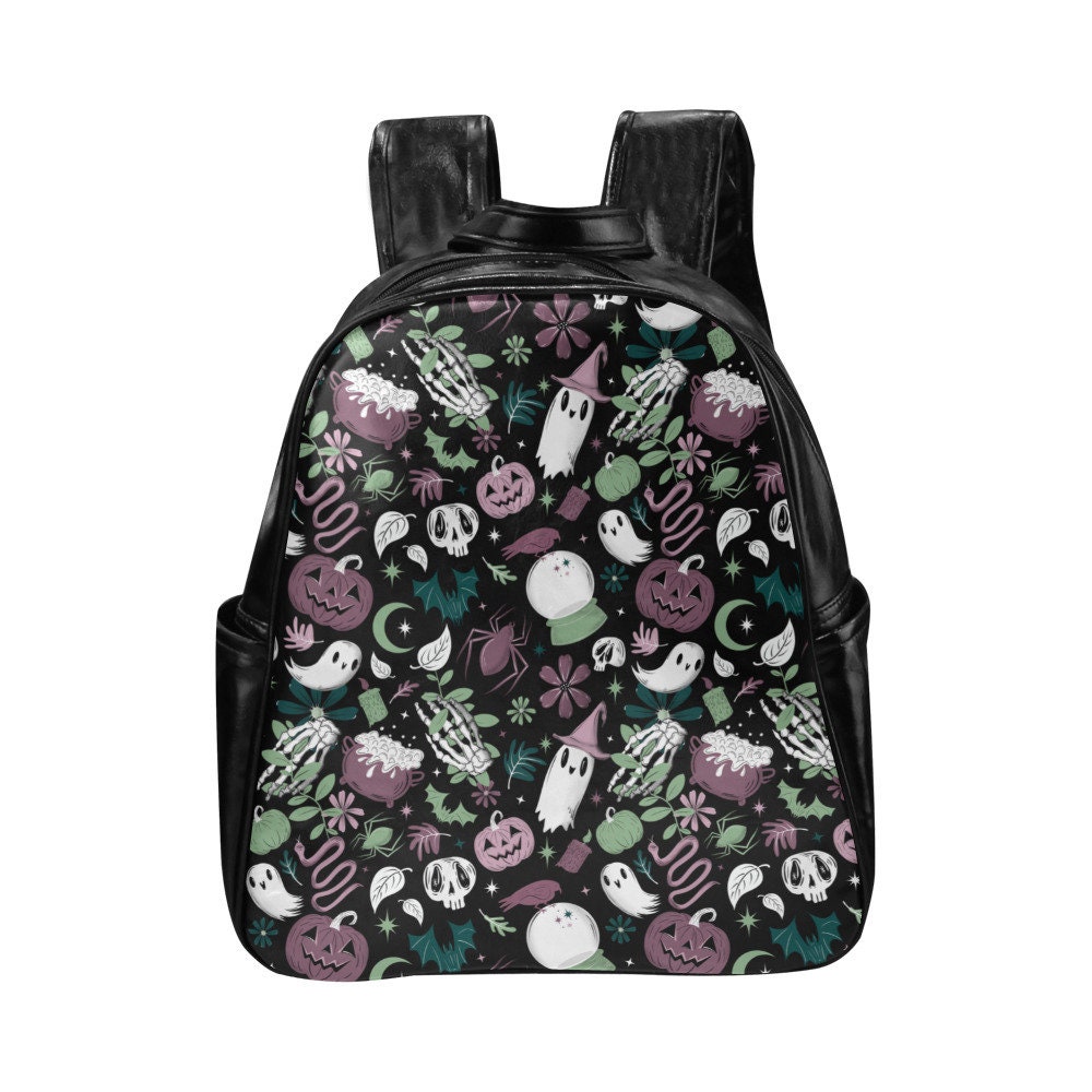 Halloween Backpack, Witch Cottagecore Backpack Purse, Gothic Backpack