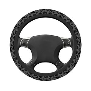 Funda gótica para volante con forma de murciélago, accesorio de neopreno con diseño de murciélago espeluznante para coche, decoración alternativa para vehículos. imagen 3