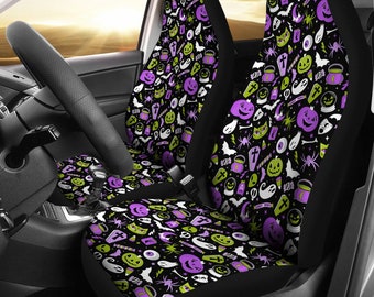 Creepy Car Seat Covers, Halloween Car Seat Covers, Spooky Car Seat Covers, Gothic Car Seat Covers, Goth Car Seat Covers