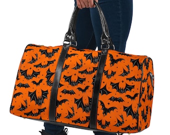 Gothic Bats Travel Bag, Spooky Halloween Overnight Bag