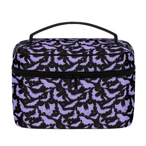 Gothic Bats Makeup Case, Gothic Bats Cosmetic Case, Bats Makeup Case, Spooky Bats Makeup Bag, Spooky Pastel Goth Makeup Bag, Pastel Gothcore