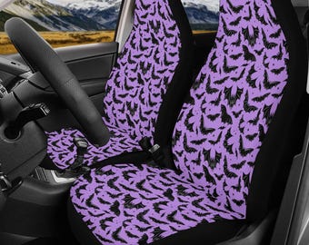 Gothic Bat Car Seat Covers, Spooky Pastel Goth Auto Decor
