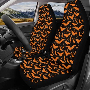 Bats and Stars Car Seat Covers, Halloween Car Seat Covers, Spooky Car Seat Covers, Gothic Car Seat Covers, Goth Car Seat Covers,