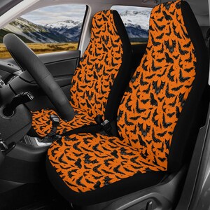 Gothic Bat Car Seat Covers, Halloween Bat Car Seat Covers, Spooky Car Seat Covers, Gothic Car Seat Covers, Gothic Eerie Bat Car Decor