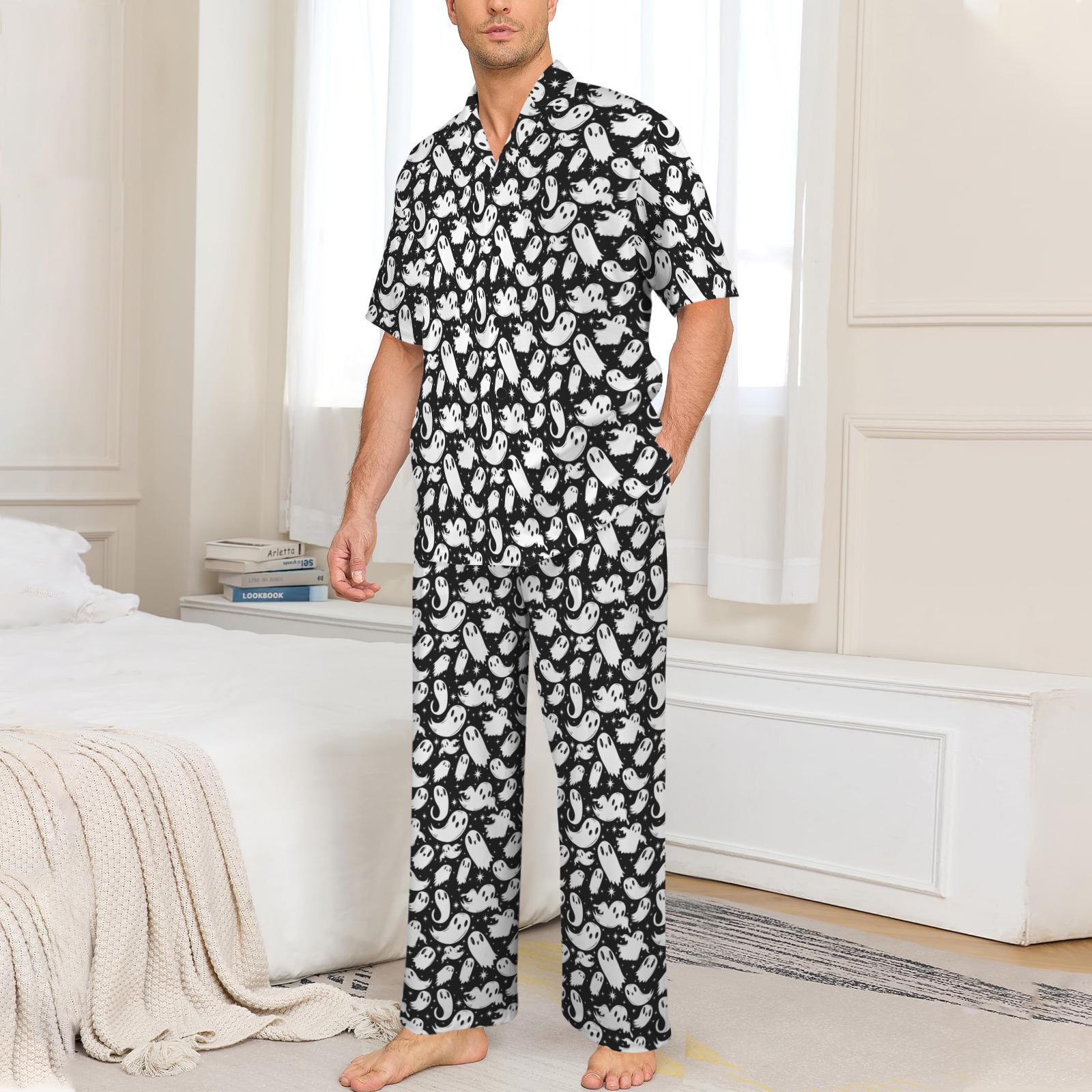 Ghost Sleep Robe Ghostie Gothic Halloween Spooky Ghost Men's Women's Pajamas, Paranormal ...