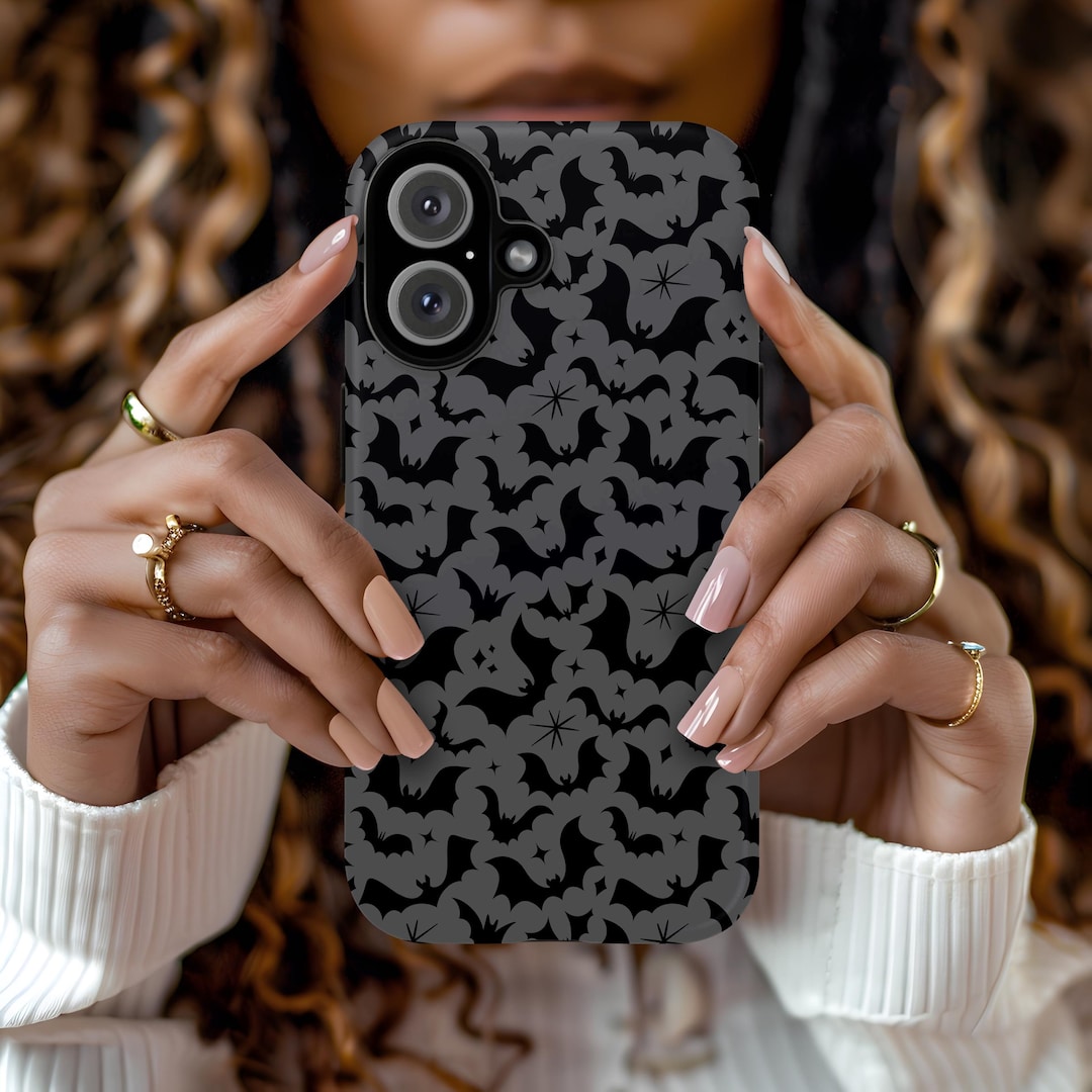 Dark Aesthetic Gothic Bats Phone Case, Spooky Bats Phone Case, Goth ...